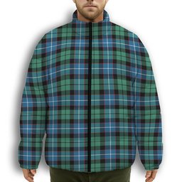 ScotsTee Shop Scottish Mitchell Ancient Premium Tartan Collar Down Jacket Winter White Duck Down Plaid