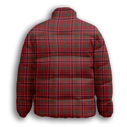 ScotsTee Shop Scottish MacRae Red Modern Premium Tartan Collar Down Jacket Winter White Duck Down Plaid