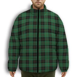 ScotsTee Shop Scottish MacArthur-Fox Hunting Ancient Premium Tartan Collar Down Jacket Winter White Duck Down Plaid