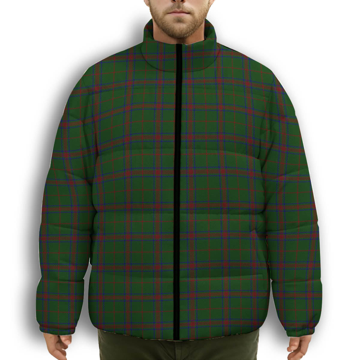 ScotsTee Shop Scottish Loton Premium Tartan Collar Down Jacket Winter White Duck Down Plaid