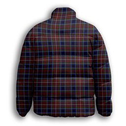 ScotsTee Shop Scottish Moon Georgia USA Premium Tartan Collar Down Jacket Winter White Duck Down Plaid
