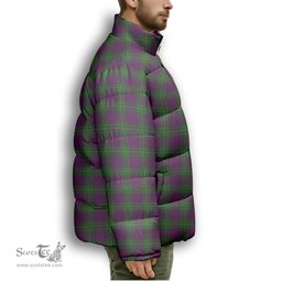 ScotsTee Shop Scottish Singh Premium Tartan Collar Down Jacket Winter White Duck Down Plaid
