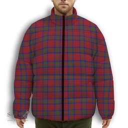 ScotsTee Shop Scottish McGillivray Premium Tartan Collar Down Jacket Winter White Duck Down Plaid