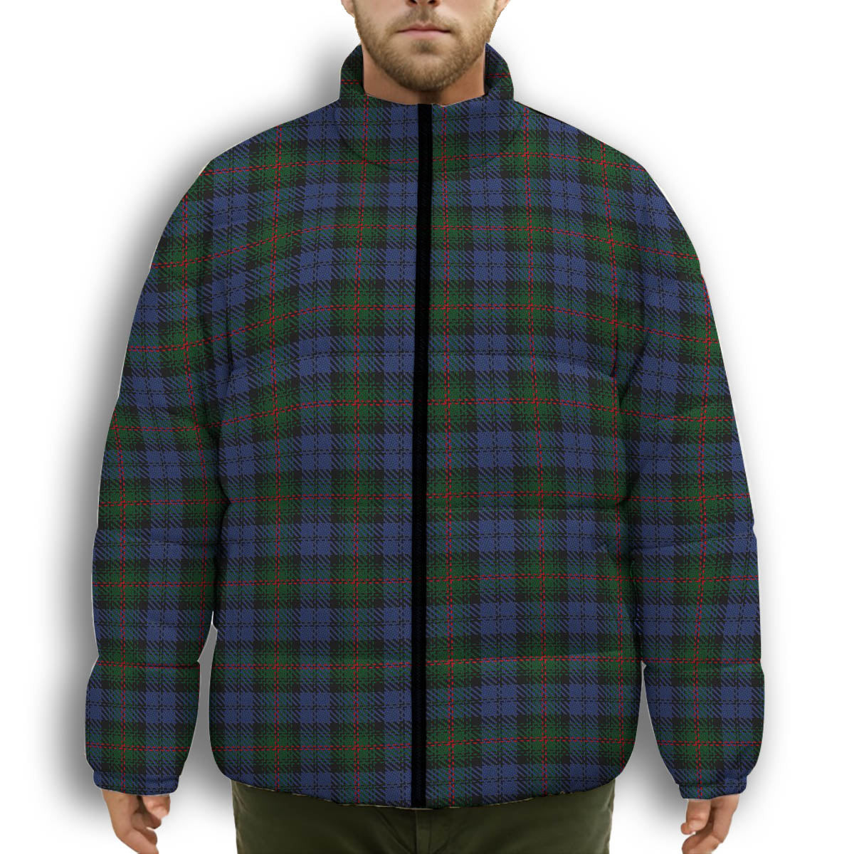 ScotsTee Shop Scottish Louise of Lorne Premium Tartan Collar Down Jacket Winter White Duck Down Plaid