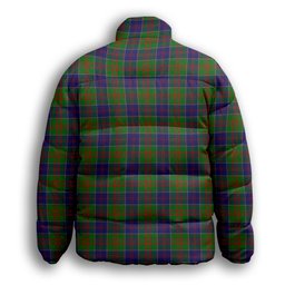 ScotsTee Shop Scottish Stewart of Appin Hunting Modern Premium Tartan Collar Down Jacket Winter White Duck Down Plaid