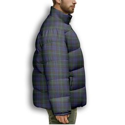 ScotsTee Shop Scottish Semple Premium Tartan Collar Down Jacket Winter White Duck Down Plaid