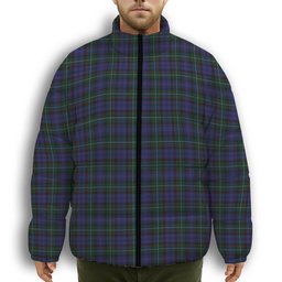 ScotsTee Shop Scottish Semple Premium Tartan Collar Down Jacket Winter White Duck Down Plaid