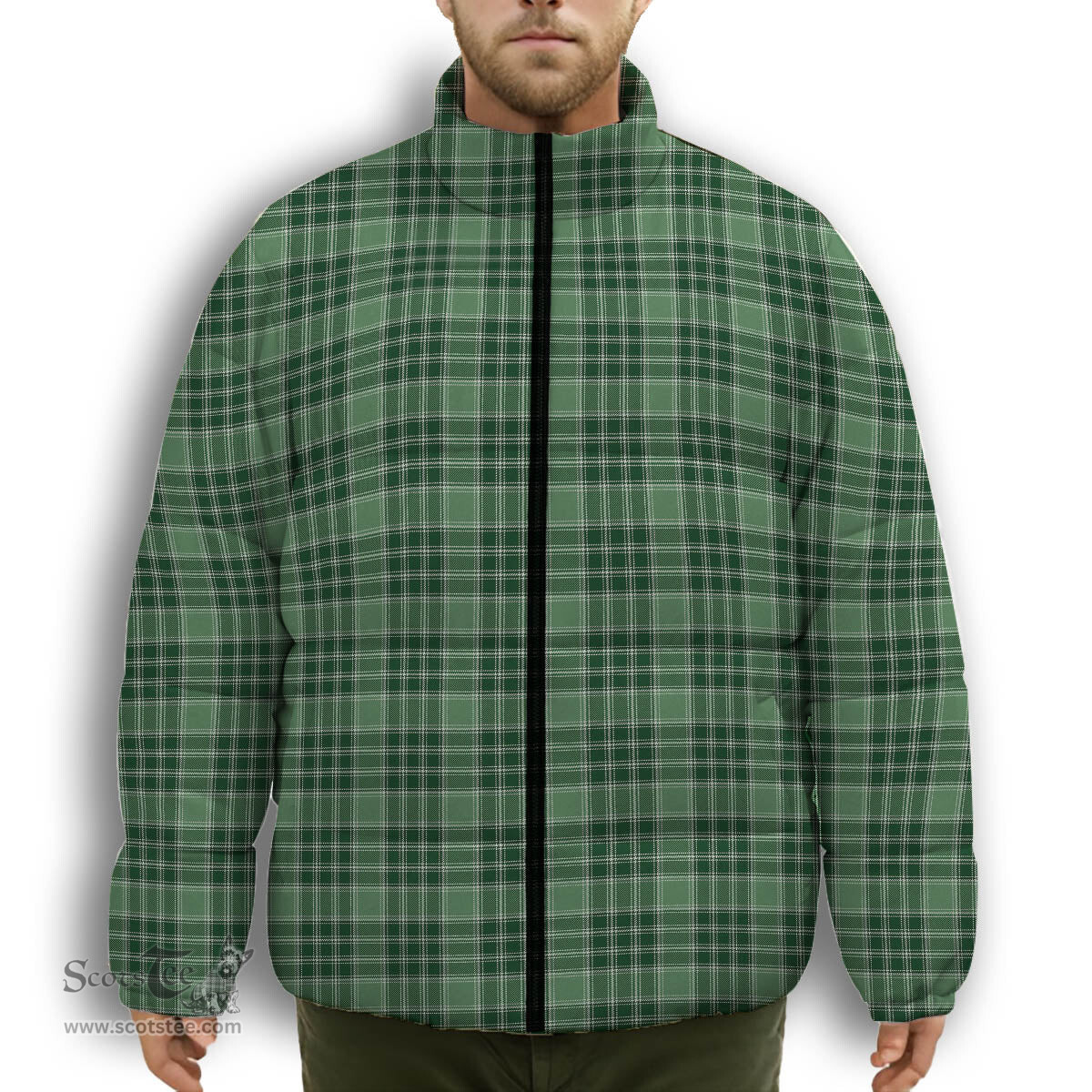 ScotsTee Shop Scottish MacDonald Lord of the Isles Hunting SC Premium Tartan Collar Down Jacket Winter White Duck Down Plaid