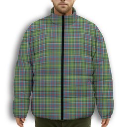 ScotsTee Shop Scottish Whitelaw Premium Tartan Collar Down Jacket Winter White Duck Down Plaid