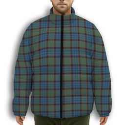 ScotsTee Shop Scottish McNeacail Hunting Premium Tartan Collar Down Jacket Winter White Duck Down Plaid