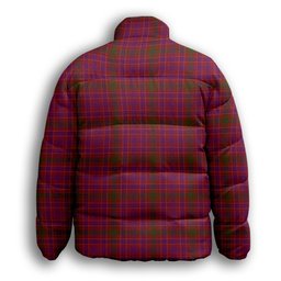 ScotsTee Shop Scottish Lumsden of Clova Premium Tartan Collar Down Jacket Winter White Duck Down Plaid