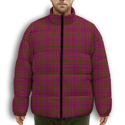 ScotsTee Shop Scottish Lumsden of Clova Premium Tartan Collar Down Jacket Winter White Duck Down Plaid
