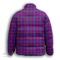 ScotsTee Shop Scottish Jackson Premium Tartan Collar Down Jacket Winter White Duck Down Plaid