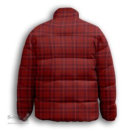 ScotsTee Shop Scottish Rose of Kilravock Premium Tartan Collar Down Jacket Winter White Duck Down Plaid