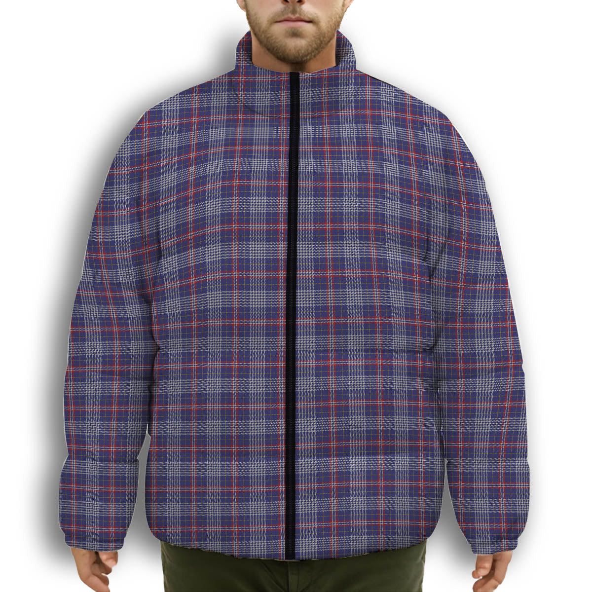 ScotsTee Shop Scottish Parker Dress USA Premium Tartan Collar Down Jacket Winter White Duck Down Plaid