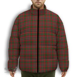 ScotsTee Shop Scottish Innes Premium Tartan Collar Down Jacket Winter White Duck Down Plaid