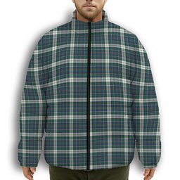 ScotsTee Shop Scottish McInnes Dress Modern Premium Tartan Collar Down Jacket Winter White Duck Down Plaid