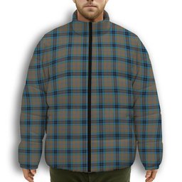 ScotsTee Shop Scottish MacThomas Hunting Ancient Premium Tartan Collar Down Jacket Winter White Duck Down Plaid