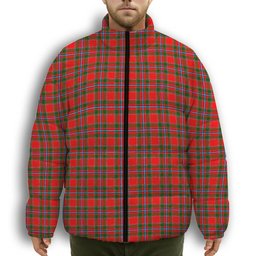 ScotsTee Shop Scottish Perthshire District Premium Tartan Collar Down Jacket Winter White Duck Down Plaid
