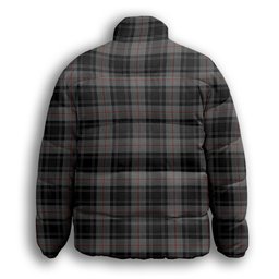 ScotsTee Shop Scottish Moffat Modern Premium Tartan Collar Down Jacket Winter White Duck Down Plaid
