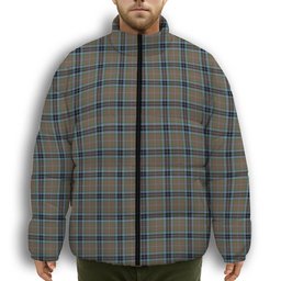 ScotsTee Shop Scottish MacTavish Hunting Ancient Premium Tartan Collar Down Jacket Winter White Duck Down Plaid