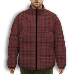 ScotsTee Shop Scottish MacAlister 1831 Premium Tartan Collar Down Jacket Winter White Duck Down Plaid