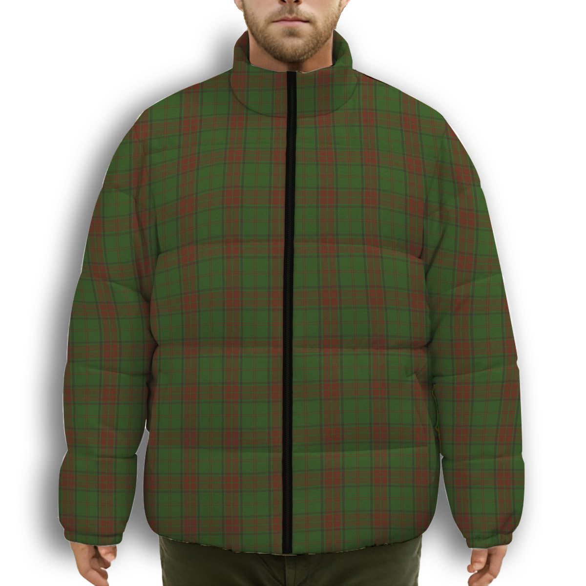 ScotsTee Shop Scottish Maxwell Hunting SC Premium Tartan Collar Down Jacket Winter White Duck Down Plaid