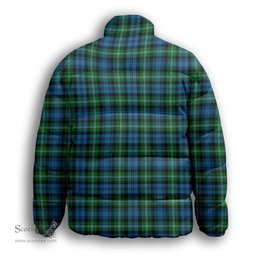ScotsTee Shop Scottish Lyon SC Premium Tartan Collar Down Jacket Winter White Duck Down Plaid