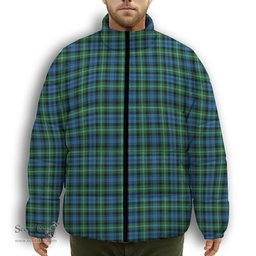 ScotsTee Shop Scottish Lyon SC Premium Tartan Collar Down Jacket Winter White Duck Down Plaid