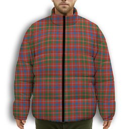 ScotsTee Shop Scottish MacDonald of Glenaladale Ancient Premium Tartan Collar Down Jacket Winter White Duck Down Plaid