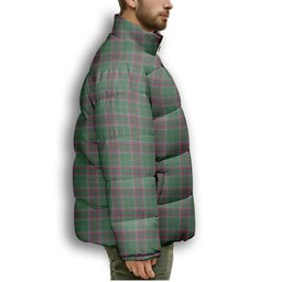 ScotsTee Shop Scottish Gray Hunting Modern Premium Tartan Collar Down Jacket Winter White Duck Down Plaid