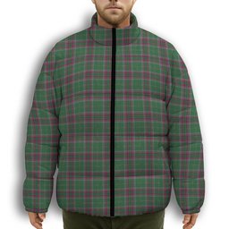 ScotsTee Shop Scottish Gray Hunting Modern Premium Tartan Collar Down Jacket Winter White Duck Down Plaid