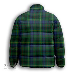 ScotsTee Shop Scottish Stewart Hunting Modern SC Premium Tartan Collar Down Jacket Winter White Duck Down Plaid
