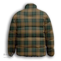 ScotsTee Shop Scottish MacShane Premium Tartan Collar Down Jacket Winter White Duck Down Plaid