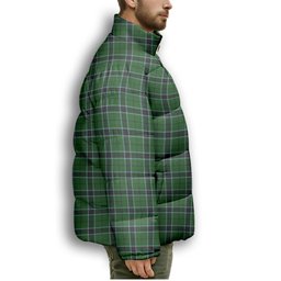 ScotsTee Shop Scottish Innes Hunting Premium Tartan Collar Down Jacket Winter White Duck Down Plaid