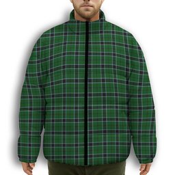 ScotsTee Shop Scottish Innes Hunting Premium Tartan Collar Down Jacket Winter White Duck Down Plaid