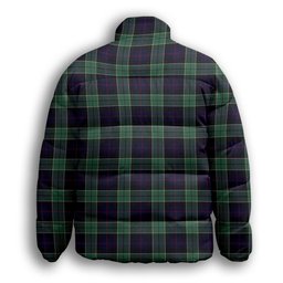 ScotsTee Shop Scottish Syme Premium Tartan Collar Down Jacket Winter White Duck Down Plaid