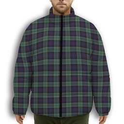 ScotsTee Shop Scottish Syme Premium Tartan Collar Down Jacket Winter White Duck Down Plaid