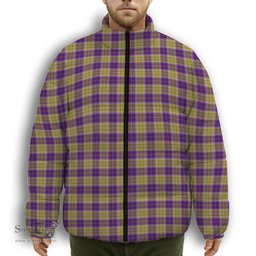 ScotsTee Shop Scottish Sheena Christie Commemorative Premium Tartan Collar Down Jacket Winter White Duck Down Plaid