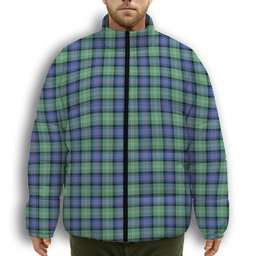 ScotsTee Shop Scottish Sutherland Old Ancient SC Premium Tartan Collar Down Jacket Winter White Duck Down Plaid