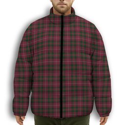 ScotsTee Shop Scottish Hunter of Bute Premium Tartan Collar Down Jacket Winter White Duck Down Plaid