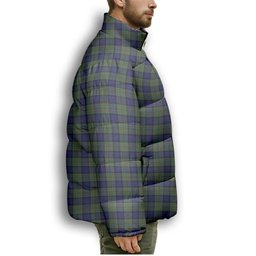 ScotsTee Shop Scottish McLaren Premium Tartan Collar Down Jacket Winter White Duck Down Plaid