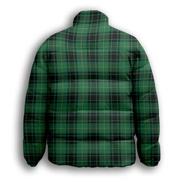 ScotsTee Shop Scottish MacArthur Ancient Premium Tartan Collar Down Jacket Winter White Duck Down Plaid
