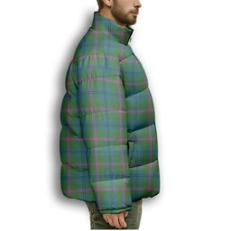 ScotsTee Shop Scottish Laurie (Lawrie) Ancient Clan Premium Tartan Collar Down Jacket Winter White Duck Down Plaid