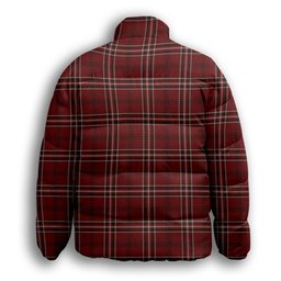 ScotsTee Shop Scottish Lougheed Premium Tartan Collar Down Jacket Winter White Duck Down Plaid