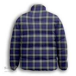 ScotsTee Shop Scottish Sinclair Dress Dance Premium Tartan Collar Down Jacket Winter White Duck Down Plaid