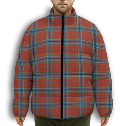 ScotsTee Shop Scottish MacCreary Ancient Premium Tartan Collar Down Jacket Winter White Duck Down Plaid