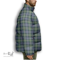 ScotsTee Shop Scottish McDonell Of Glengarry Ancient Premium Tartan Collar Down Jacket Winter White Duck Down Plaid