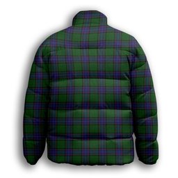 ScotsTee Shop Scottish Storrie Premium Tartan Collar Down Jacket Winter White Duck Down Plaid