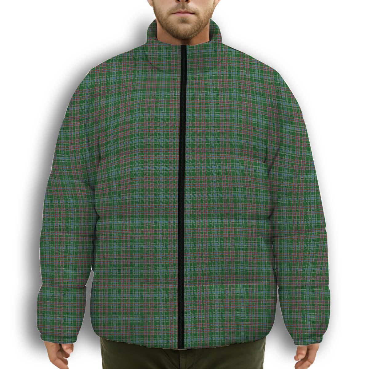 ScotsTee Shop Scottish Ralston USA Premium Tartan Collar Down Jacket Winter White Duck Down Plaid